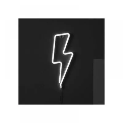 Lampa LED Neon Fulger, Lumina Calda, cu Baterii si cablu USB