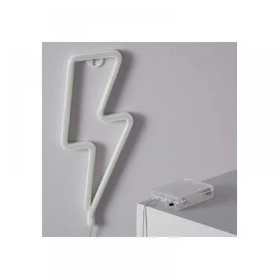 Lampa LED Neon Fulger, Lumina Calda, cu Baterii si cablu USB