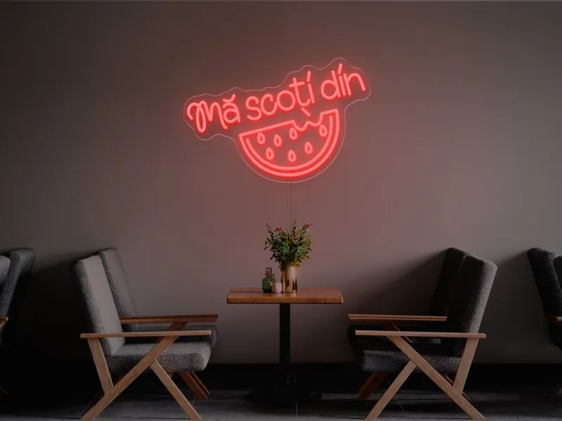 Mă scoți din pepeni - Semn Luminos LED Neon