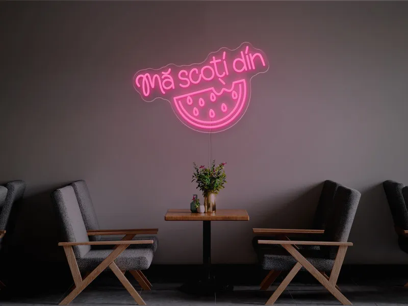 Mă scoți din pepeni - Semn Luminos LED Neon