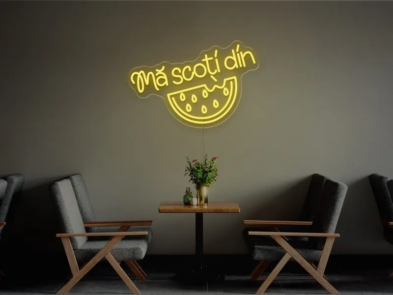 Mă scoți din pepeni - Semn Luminos LED Neon