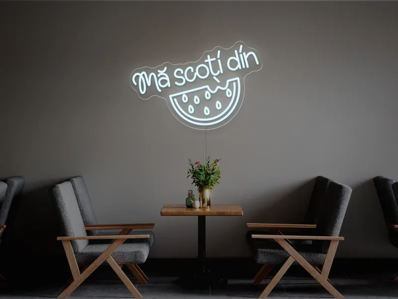 Mă scoți din pepeni - Semn Luminos LED Neon