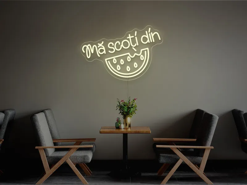 Mă scoți din pepeni - Semn Luminos LED Neon