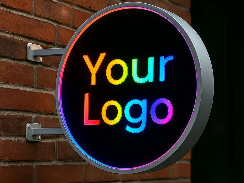 Casetă luminoasă personalizată rotundă - 40x40 cm cu lumină alb cald