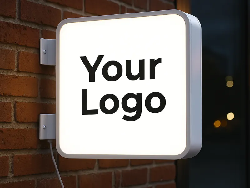 Casetă luminoasă personalizată pătrată – 60x60 cm, lumină alb rece