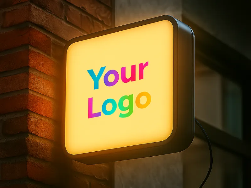 Casetă luminoasă personalizată pătrată – 60x60 cm, lumină alb cald