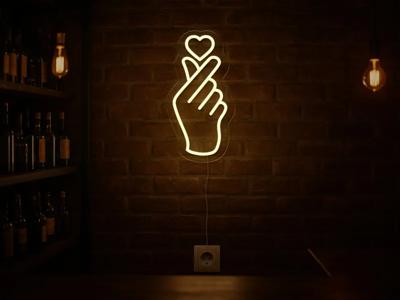 Hand Heart-Semn Luminos Led Neon