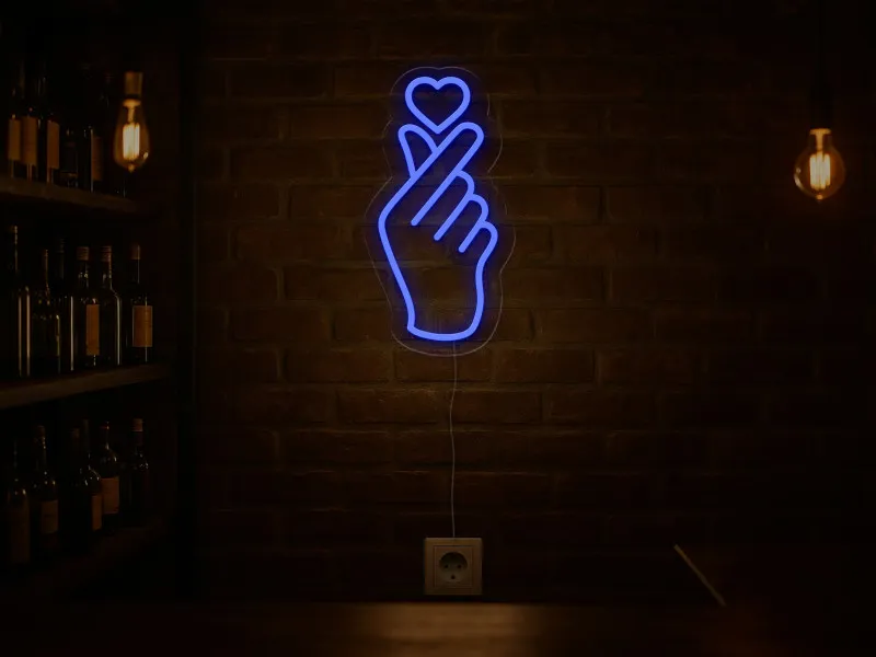 Hand Heart-Semn Luminos Led Neon