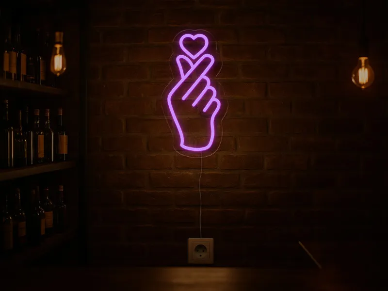 Hand Heart-Semn Luminos Led Neon