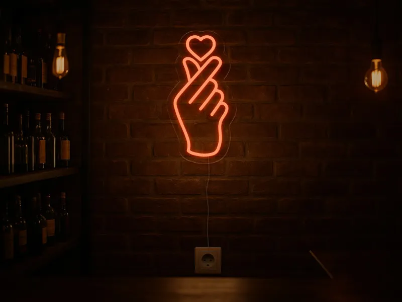 Hand Heart-Semn Luminos Led Neon