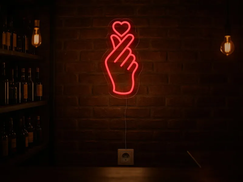 Hand Heart-Semn Luminos Led Neon