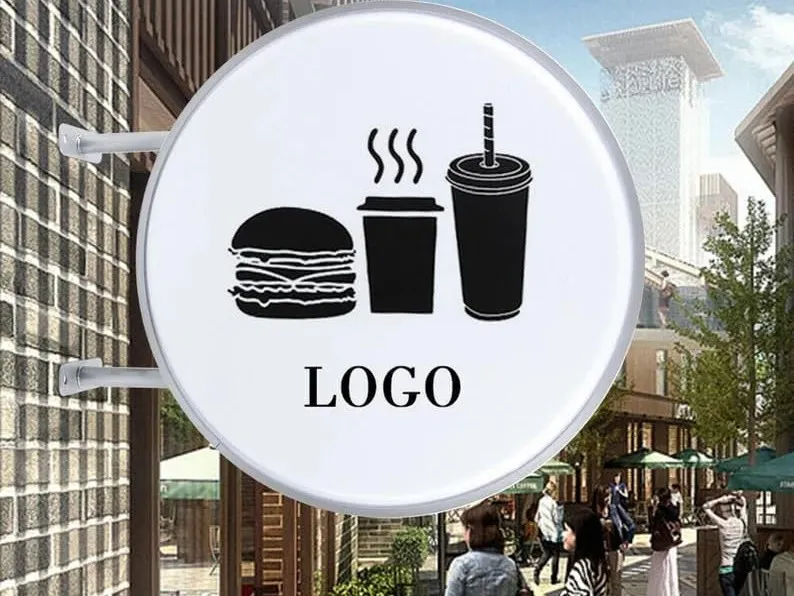 Casetă luminoasă personalizată  rotundă - 60x60 cm cu lumină alb rece