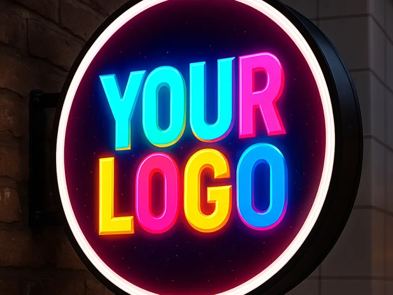 Casetă luminoasă personalizată  rotundă - 60x60 cm cu lumină alb rece