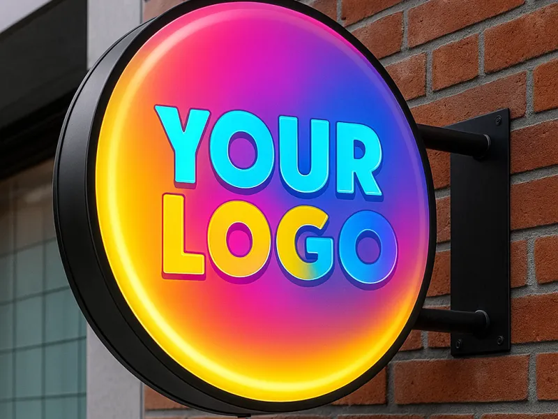 Casetă luminoasă personalizată  rotundă - 60x60 cm cu lumină alb cald