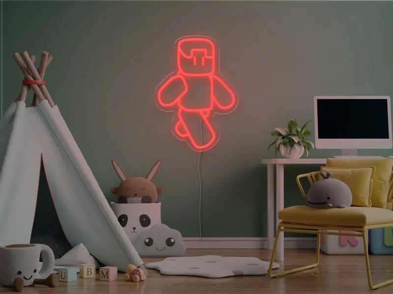 Steve Minecraft-Semn Luminos Led Neon