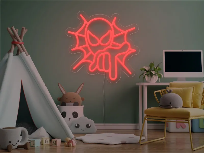 Spiderman-Semn Luminos Led Neon