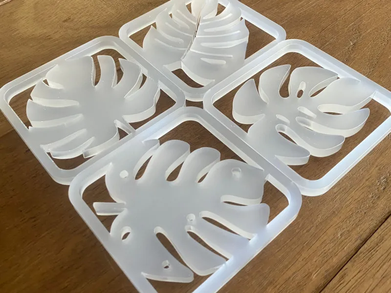 Coastere Plexiglas Transparent Mat – Design Frunză Monstera