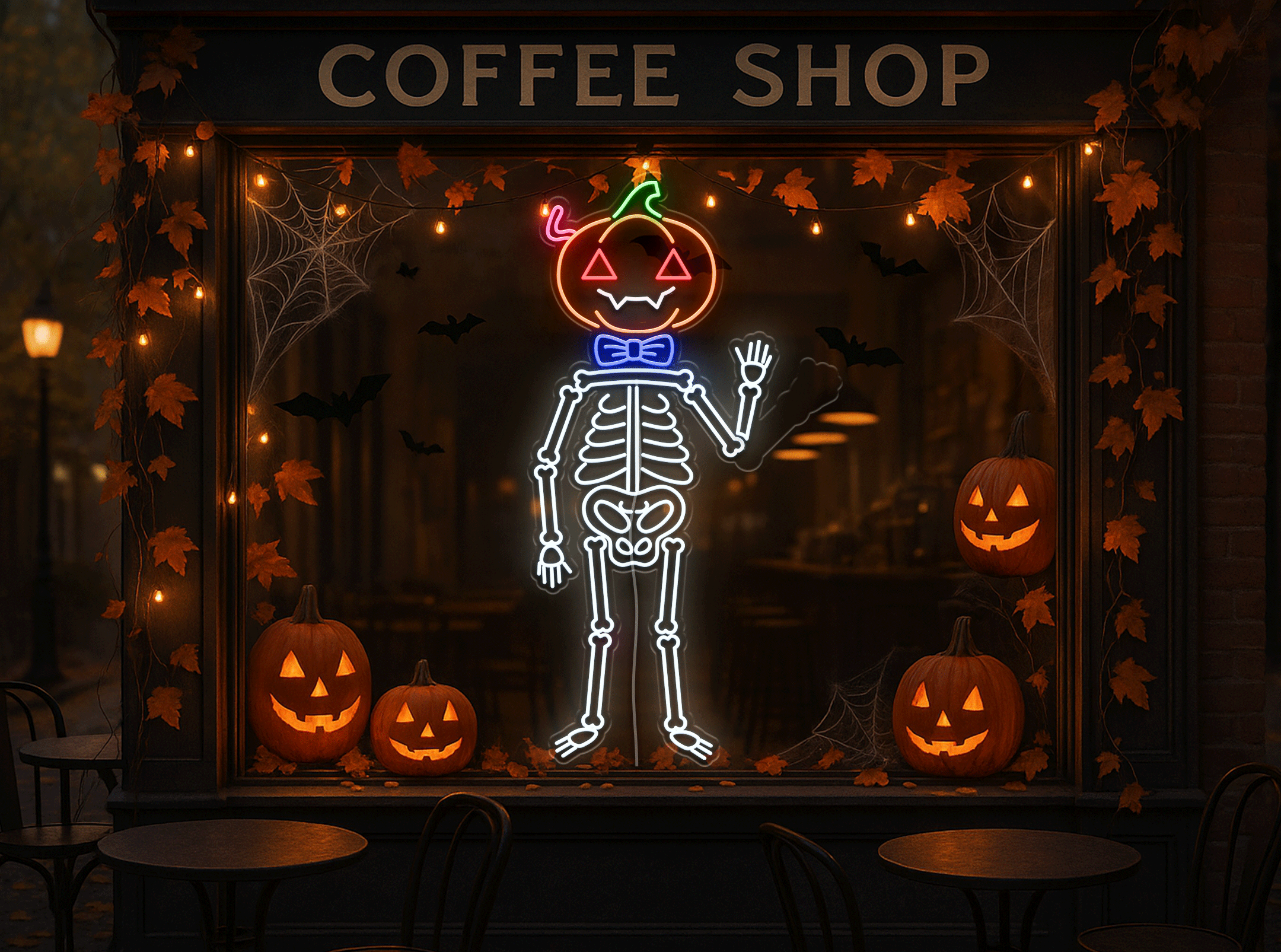 Happy skeleton - Semn Luminos Led Neon