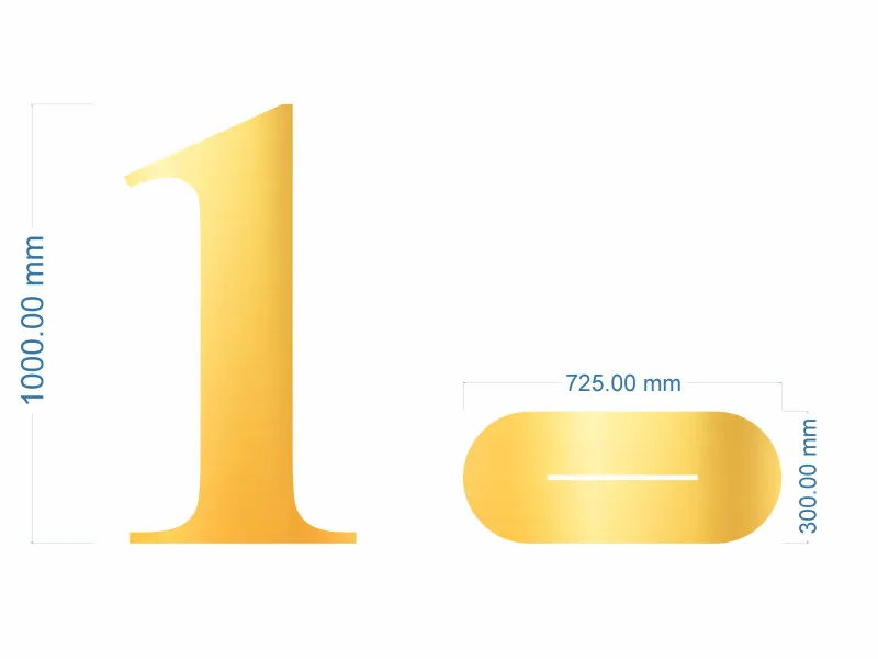 Cifre Plexiglas cu Suport 100 cm