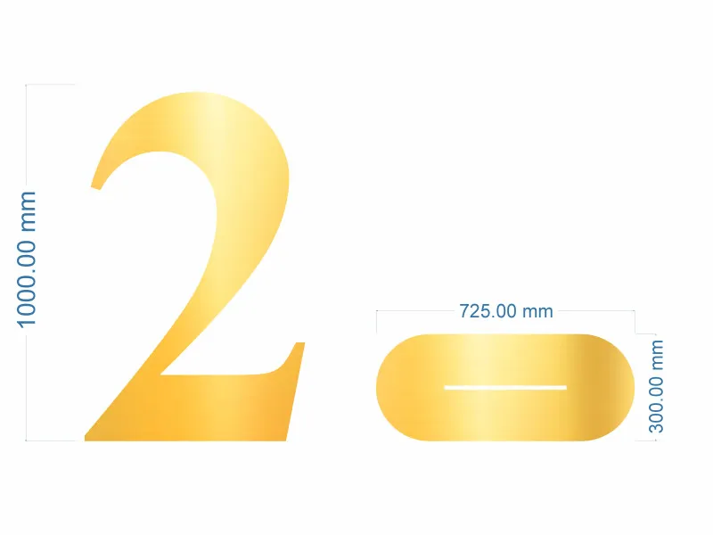 Cifre Plexiglas cu Suport 100 cm