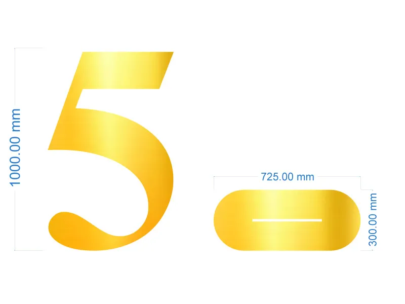 Cifre Plexiglas cu Suport 100 cm