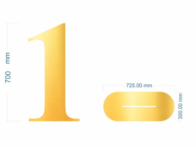 Cifre Plexiglas cu Suport 70 cm