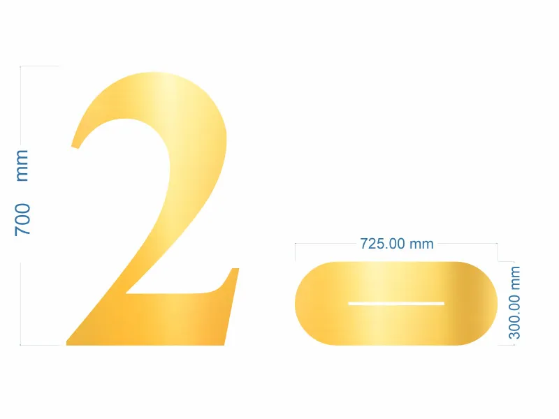 Cifre Plexiglas cu Suport 70 cm