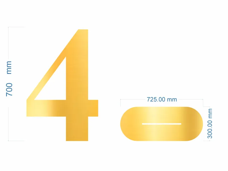 Cifre Plexiglas cu Suport 70 cm