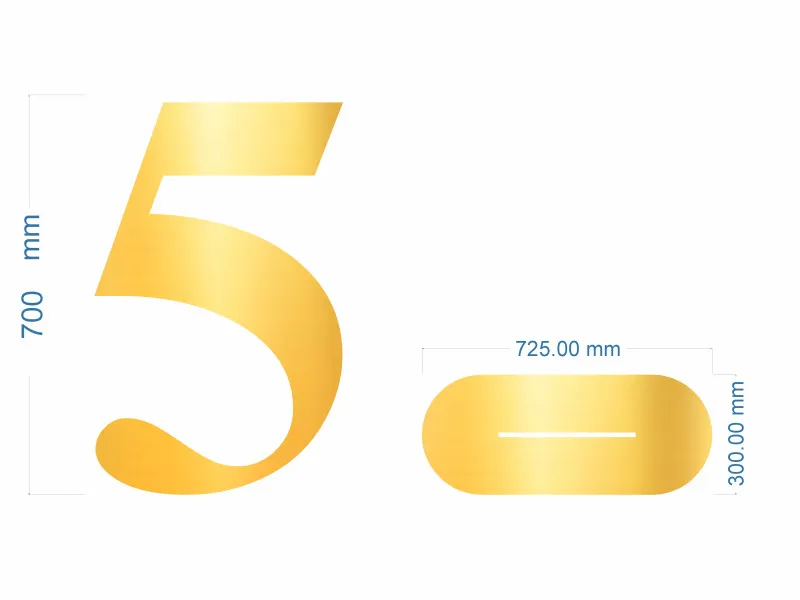 Cifre Plexiglas cu Suport 70 cm