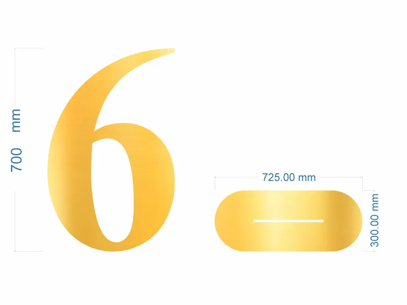 Cifre Plexiglas cu Suport 70 cm