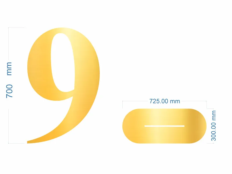 Cifre Plexiglas cu Suport 70 cm