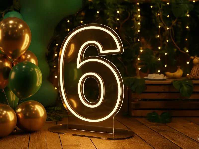 Cifre Luminoase LED din Plexiglas cu Suport – Înălțime 100 cm