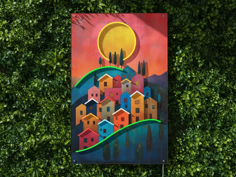 Căsuțe pe deal - Semn Luminos LED Neon