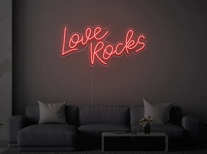 Love Rocks - Semn Luminos LED Neon de Inchiriat