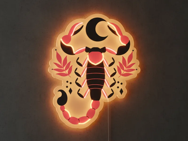 Scorpion - Semn Luminos LED Neon
