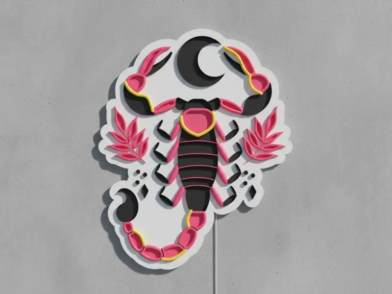 Scorpion - Semn Luminos LED Neon