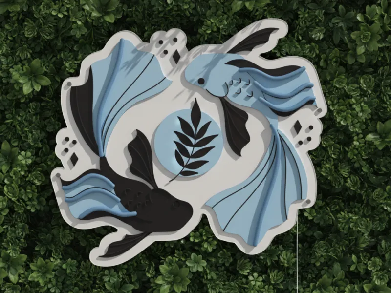 Pești - Semn Luminos LED Neon