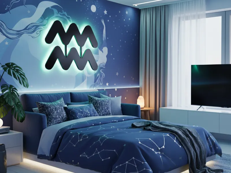 Aquarius - Semn Luminos LED Neon Backlight