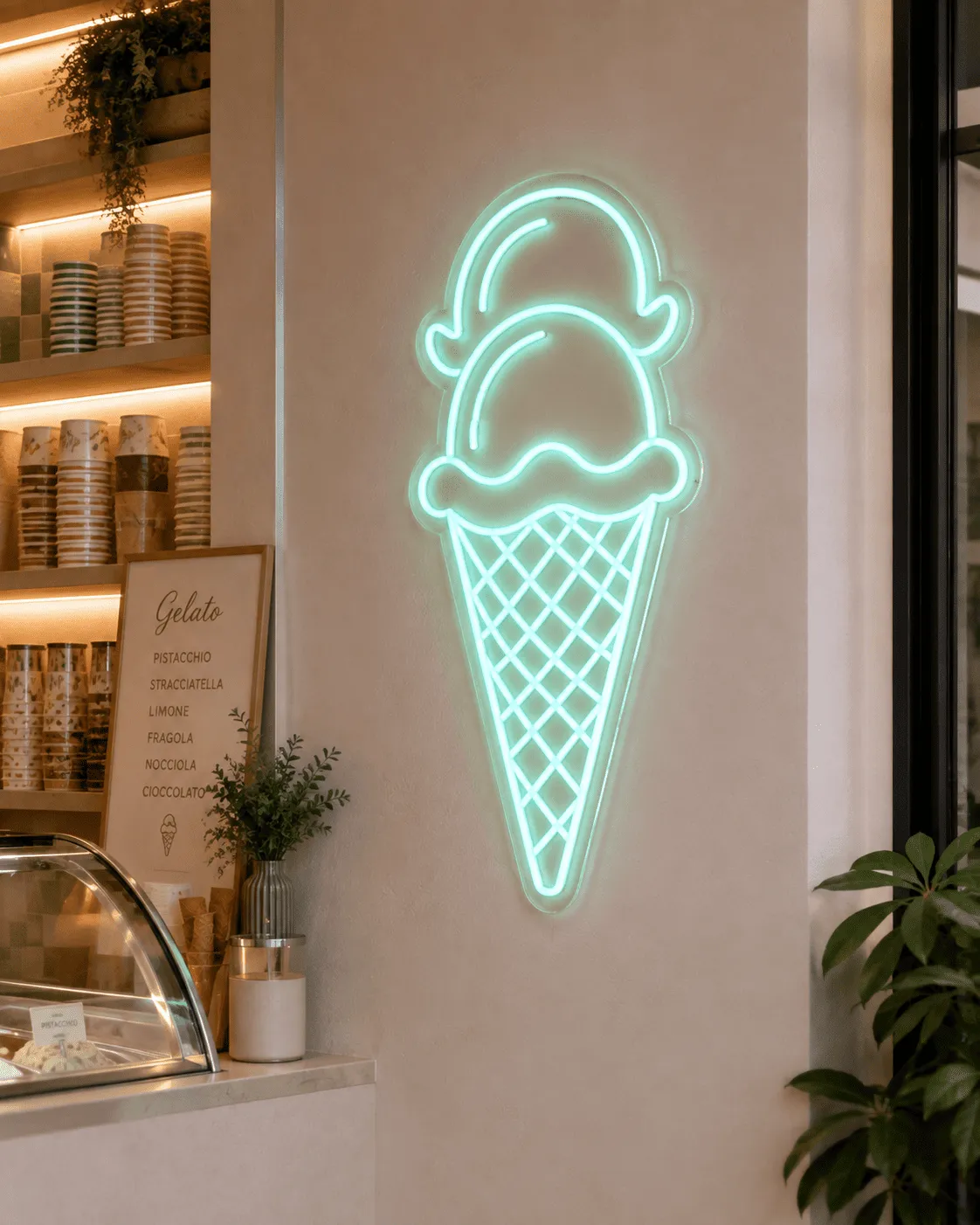 Înghețată - Semn Luminos LED Neon