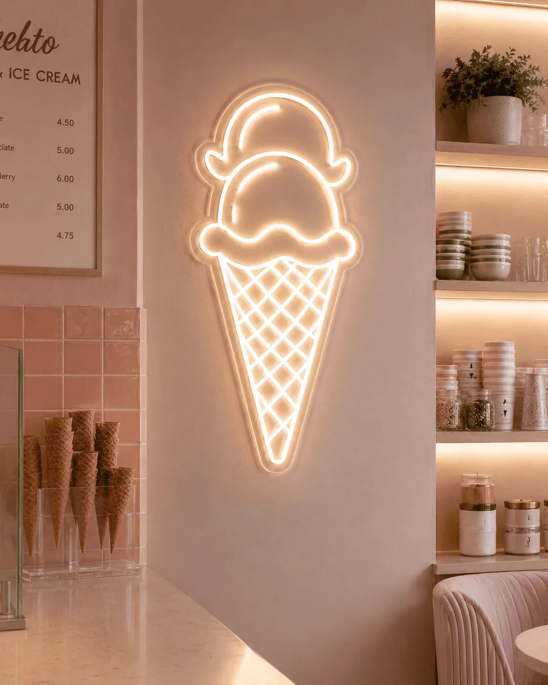 Înghețată - Semn Luminos LED Neon