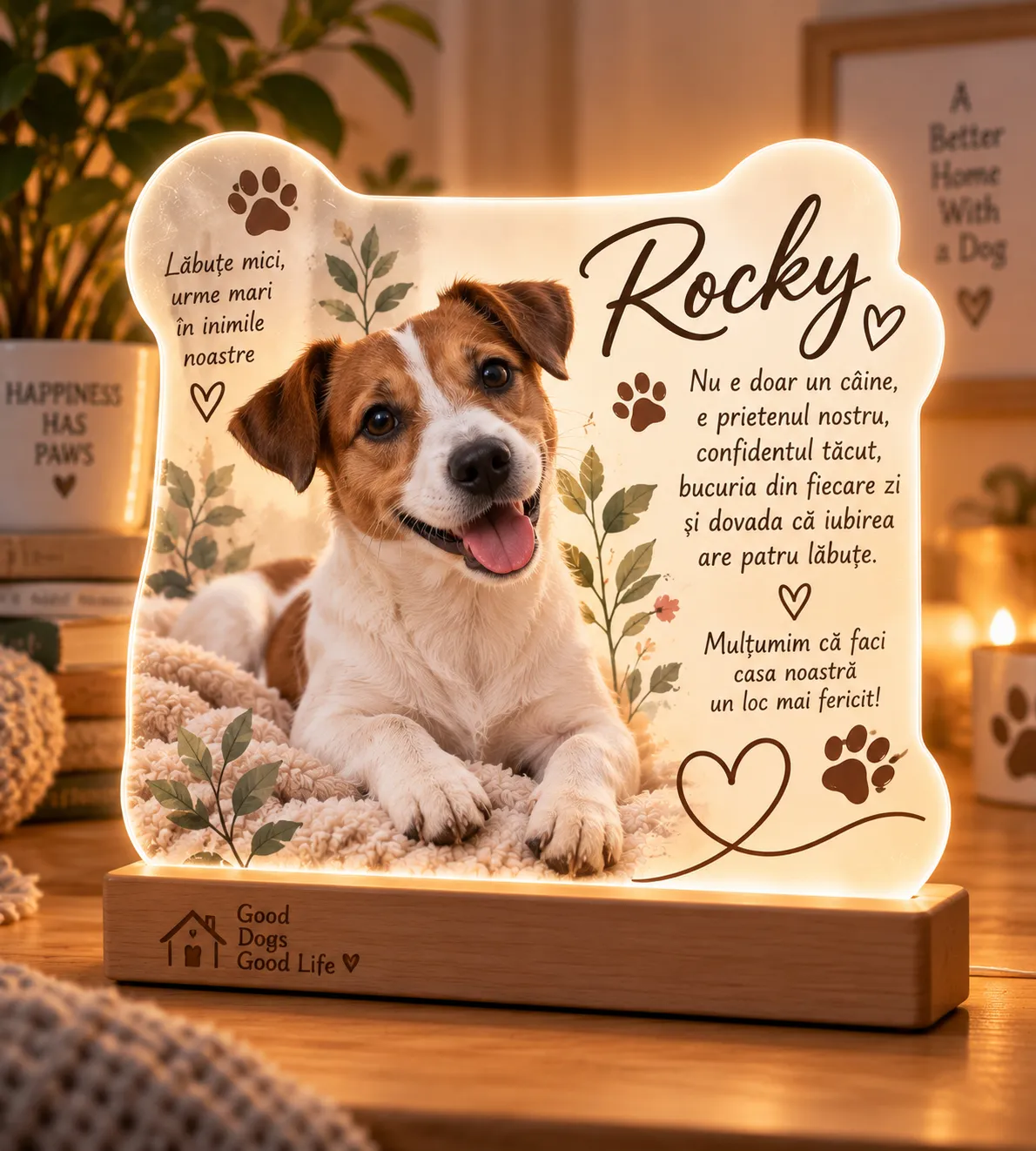 Lampă Personalizată cu Câinele Tău