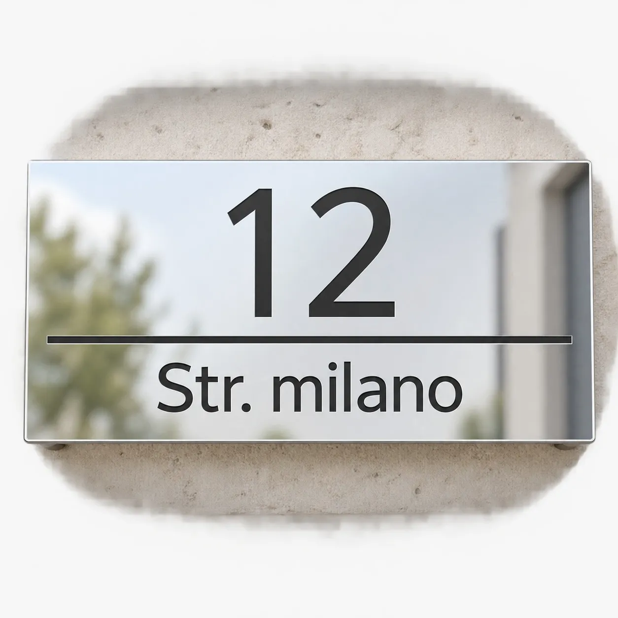 Pannello personalizzato con indirizzo di casa