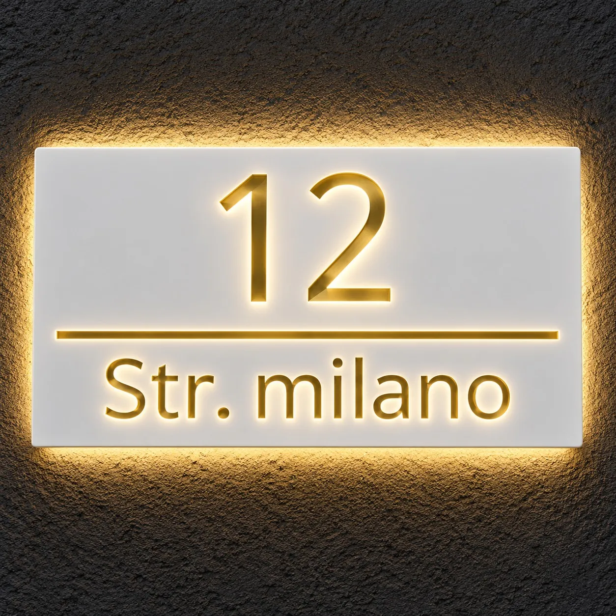 Pannello personalizzato con indirizzo di casa