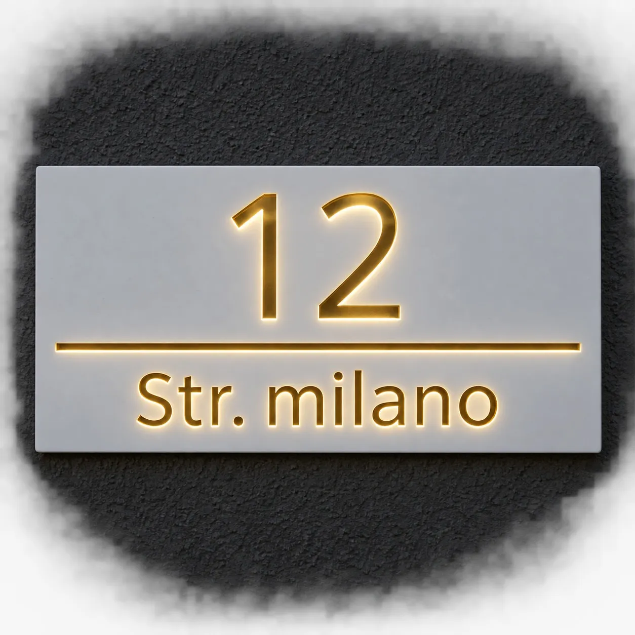 Pannello personalizzato con indirizzo di casa