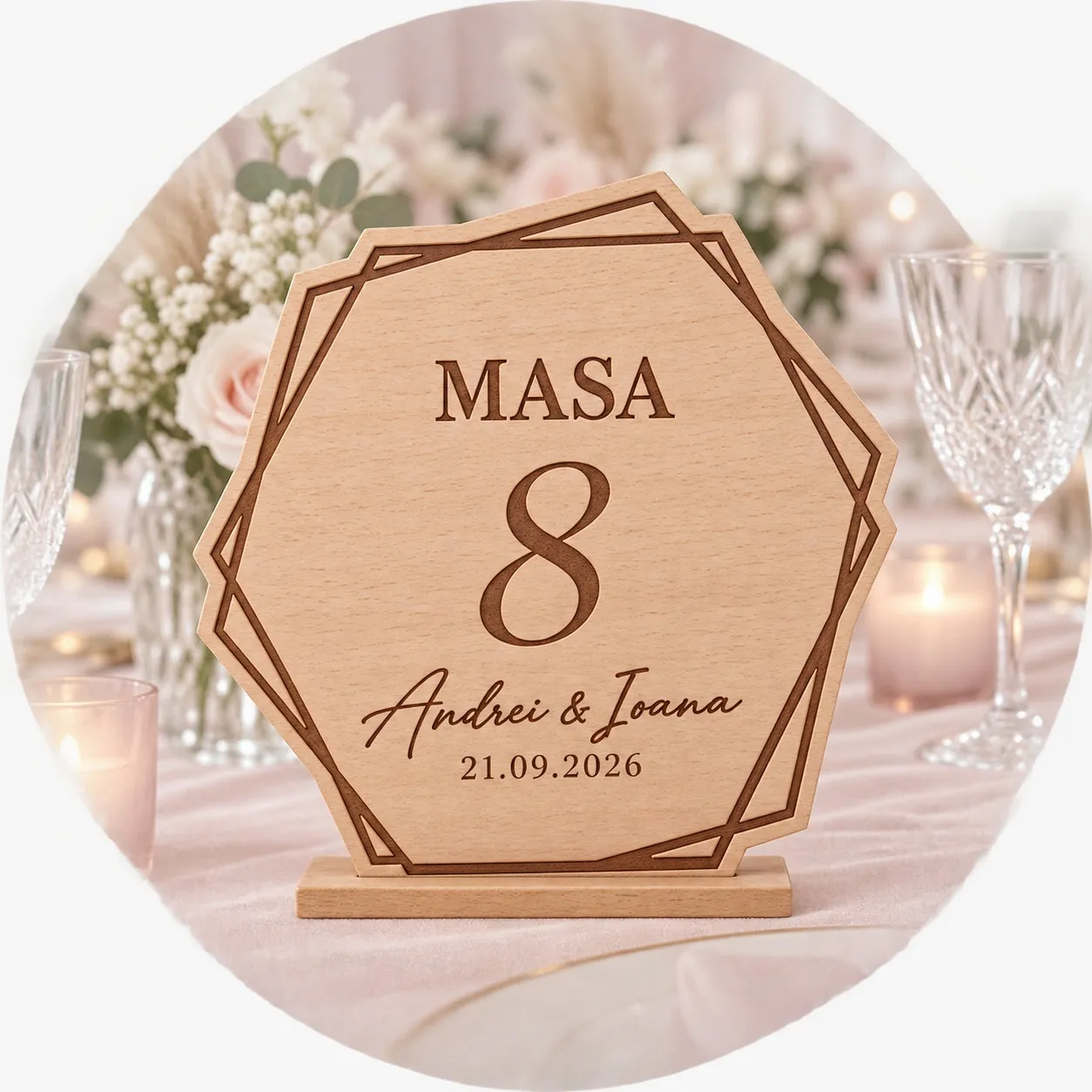 Custom Plexiglass Table Number for Weddings and Events