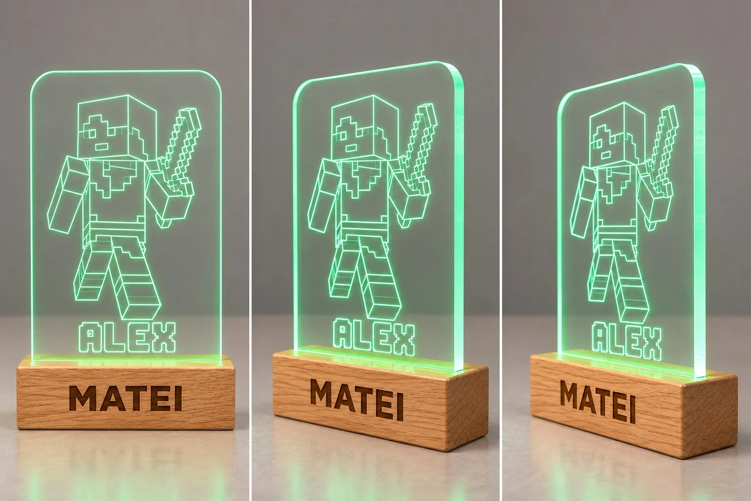 Minecraft - Insegna Luminosa Personalizzata 3D