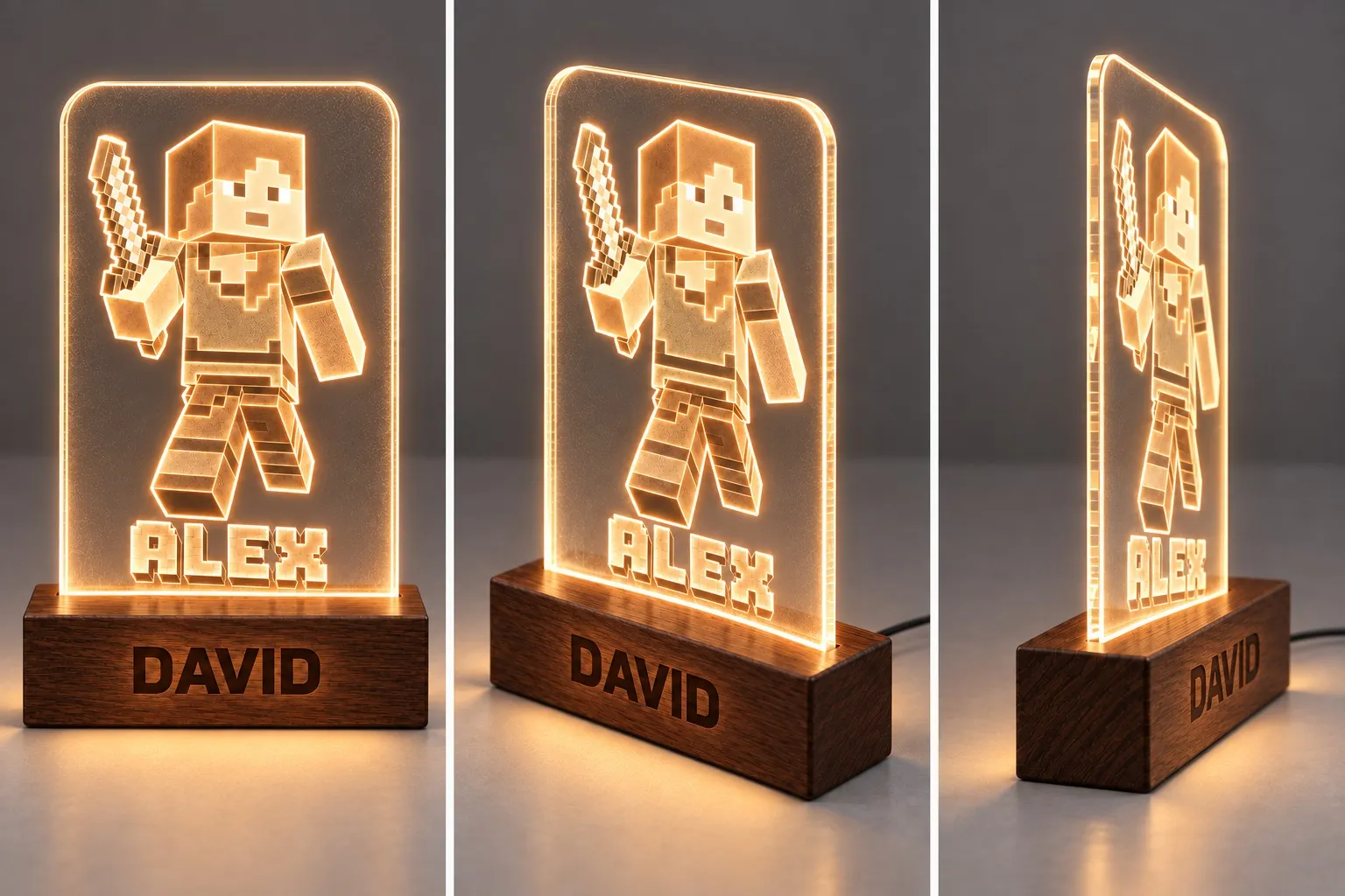 Minecraft - Personalisierte 3D-Leuchtschild