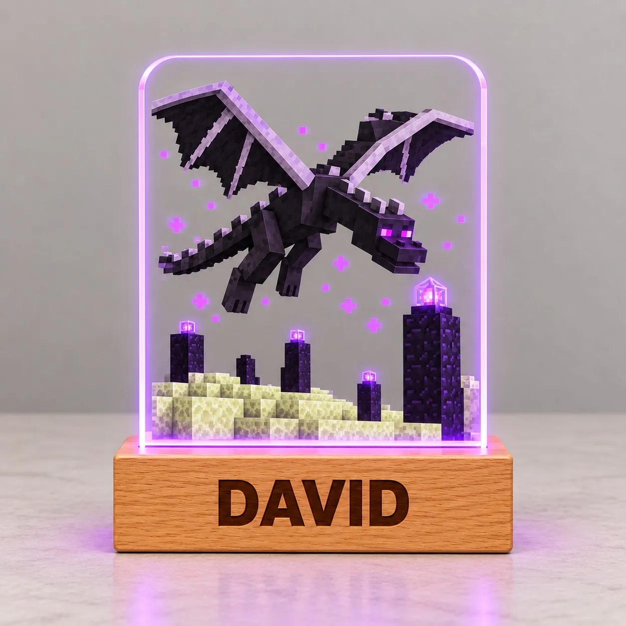 Minecraft: Drago Ender - Insegna Luminosa Stampa 3D