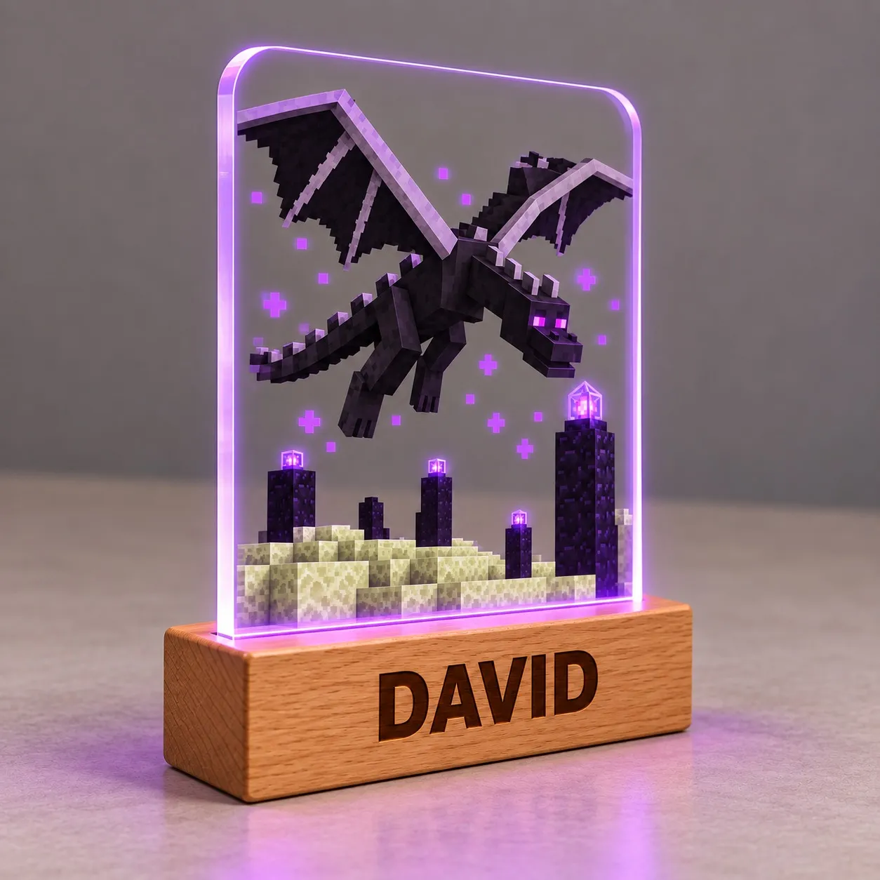 Minecraft: Drago Ender - Insegna Luminosa Stampa 3D
