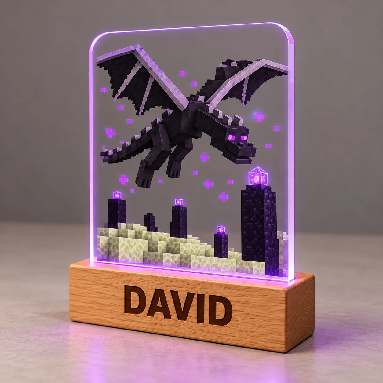 Minecraft: Drago Ender - Insegna Luminosa Stampa 3D